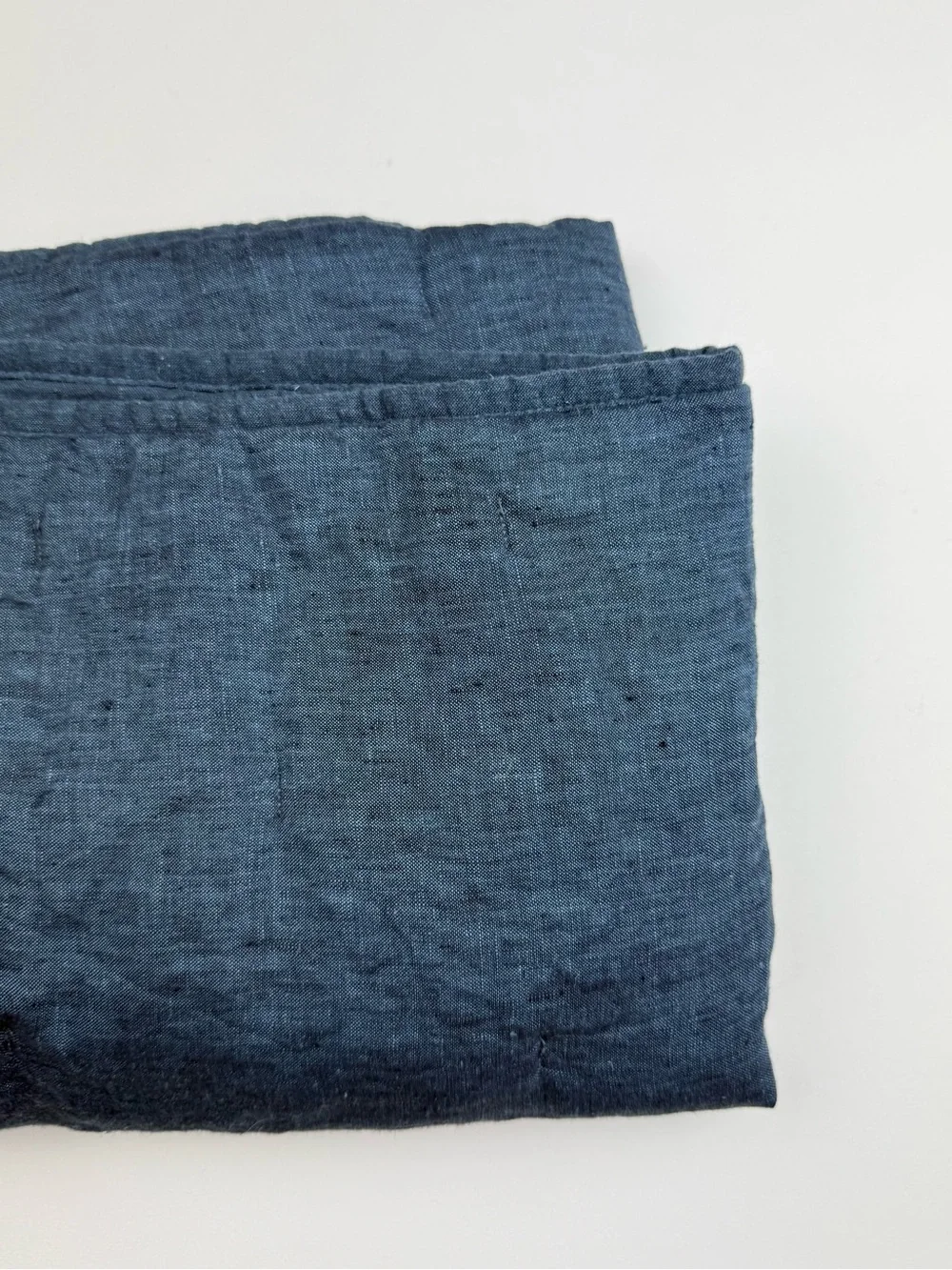 Pottery Barn Belgian Flax Linen Tufted Quilted Sham - Denim